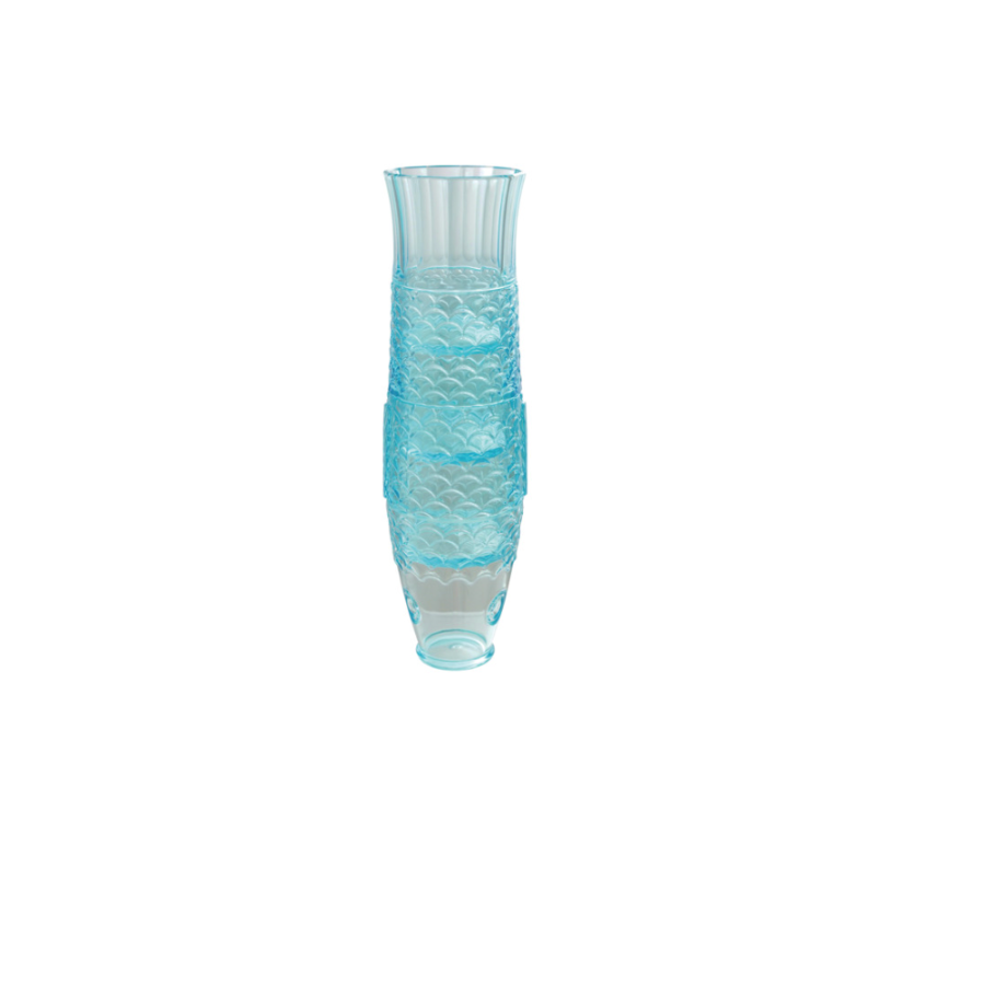 Acrylic Stackable Fish Shaped Drinking Glasses, Blue, Set of 4