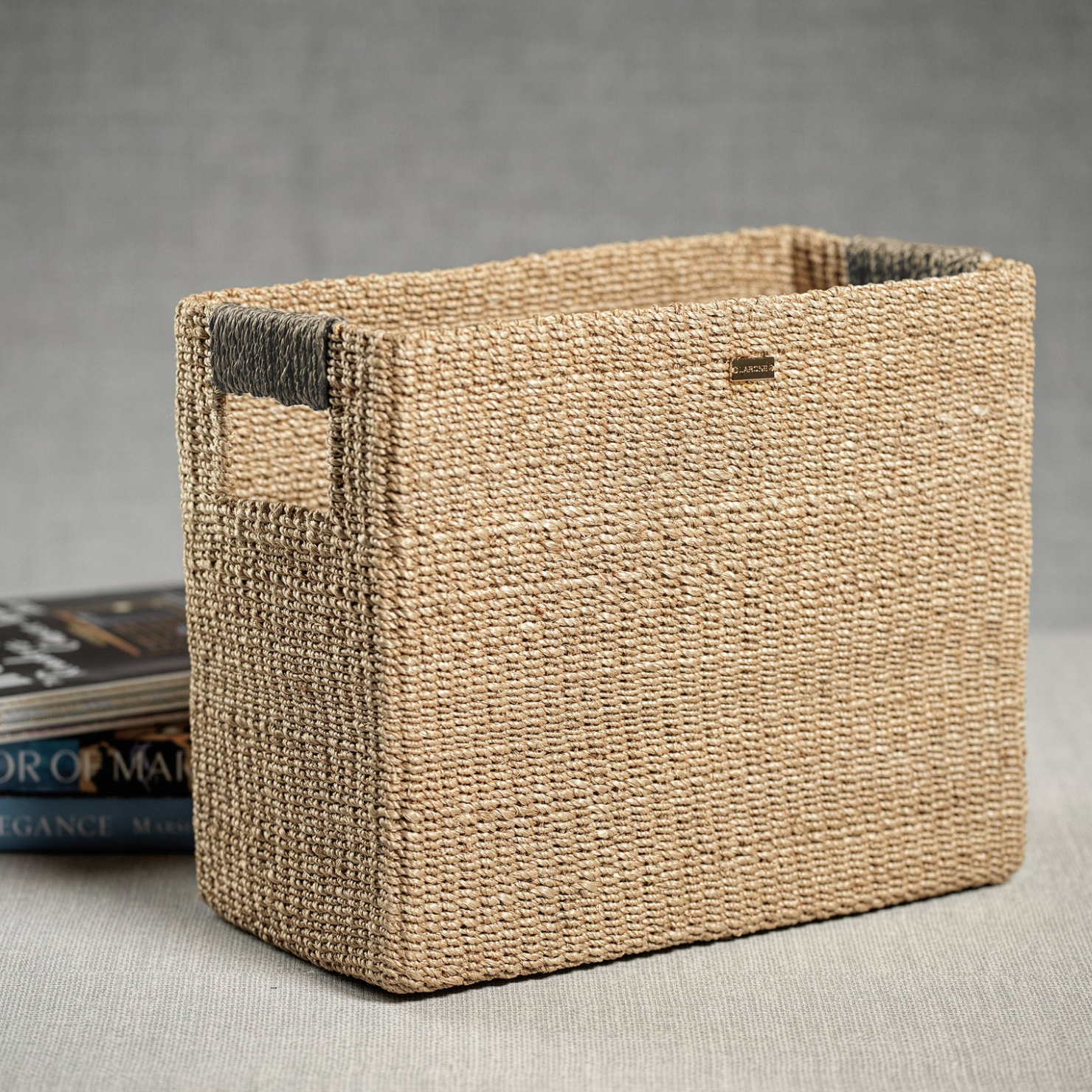 Alex rectangular abaca magazine basket