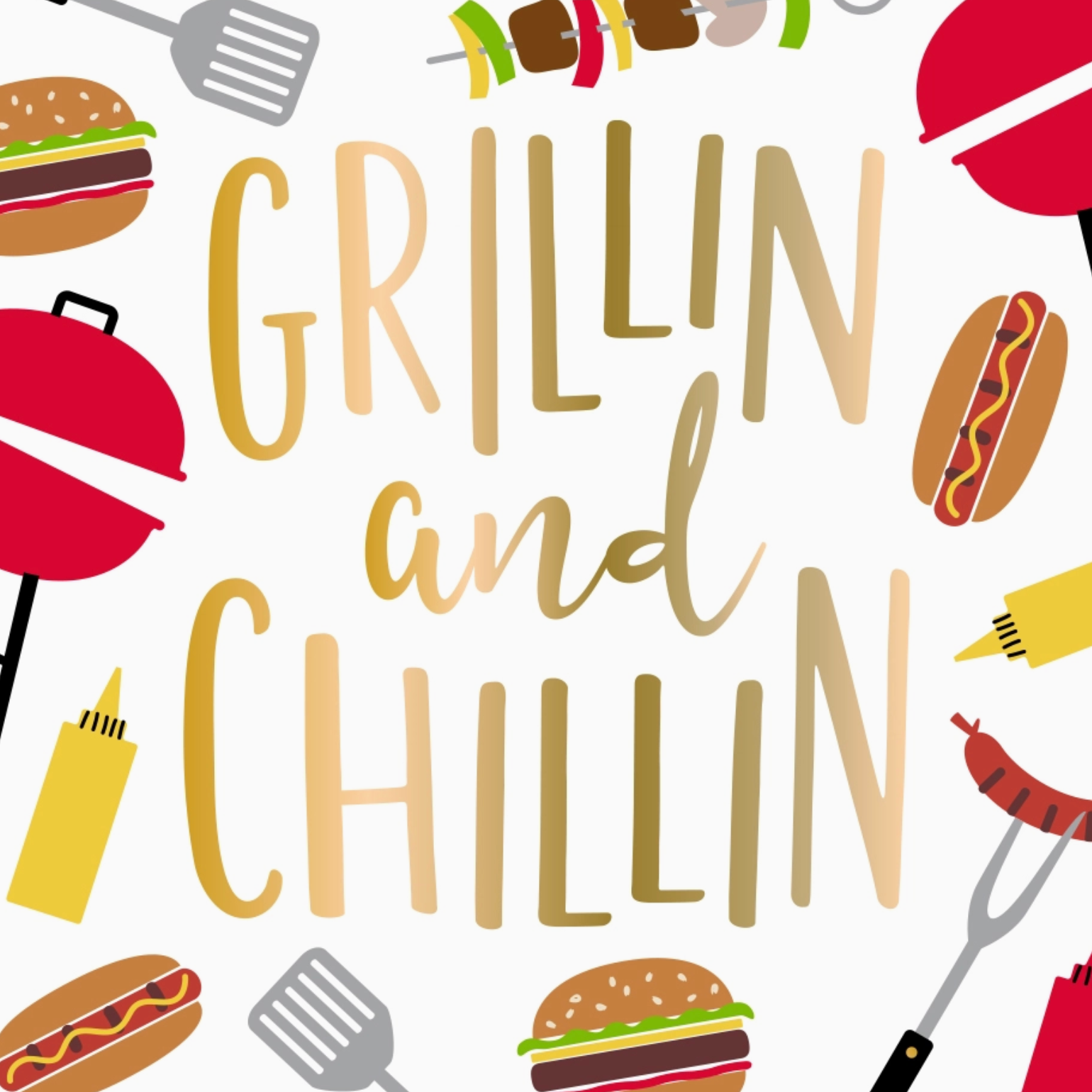 Funny Cocktail Napkins | Grillin and Chillin - Foil