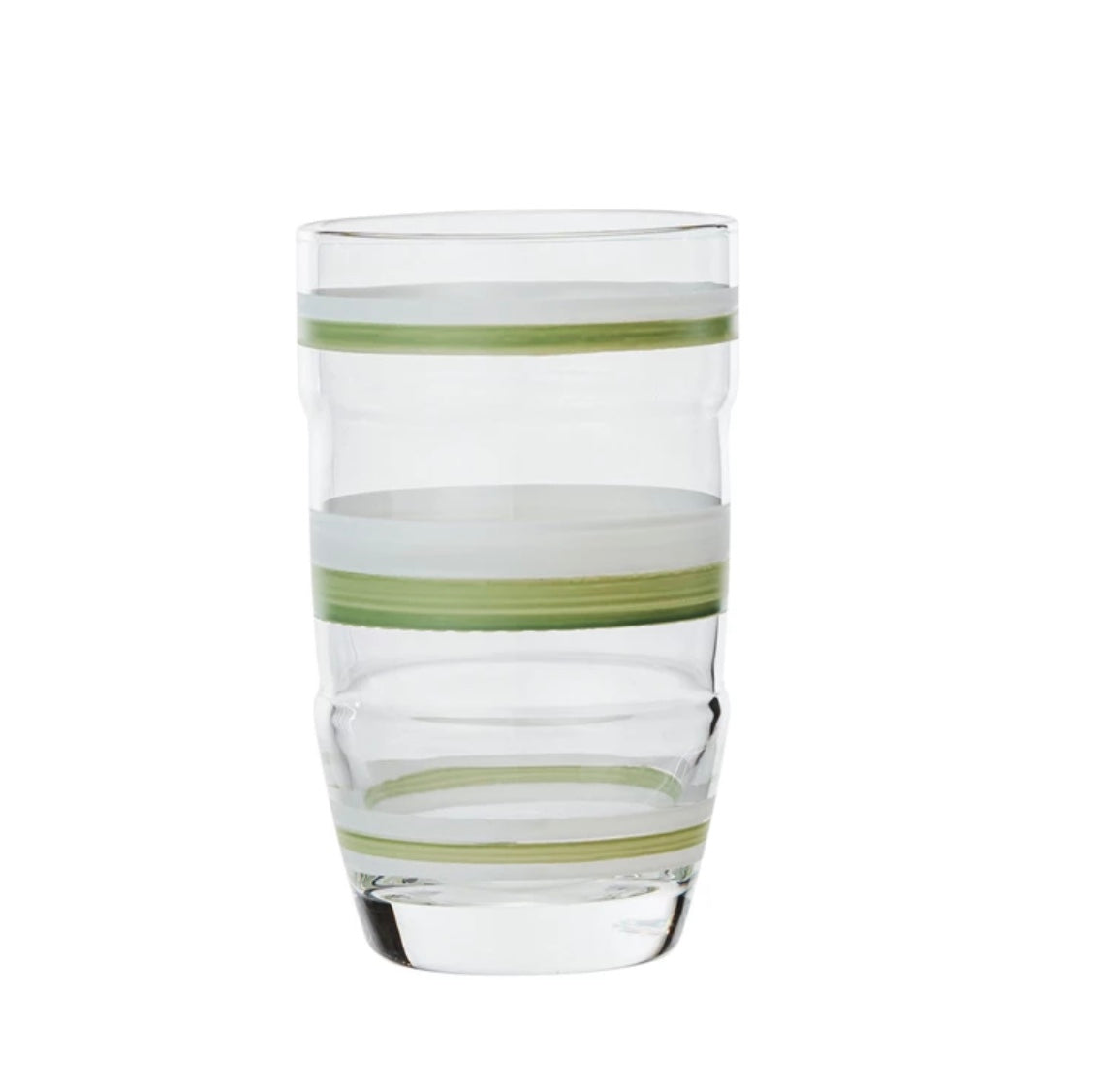 14 oz. Vintage Reproduction Drinking Glass w/ Hand-Painted Stripes