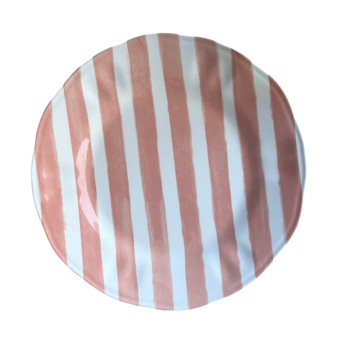 Melamine Dinner Plates set of 4-Pink stripes