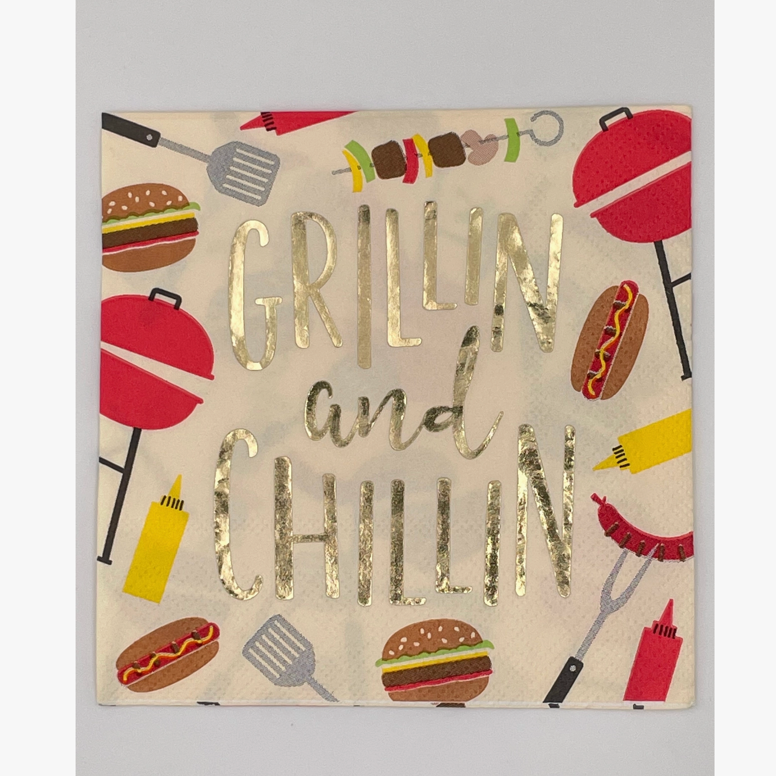 Funny Cocktail Napkins | Grillin and Chillin - Foil