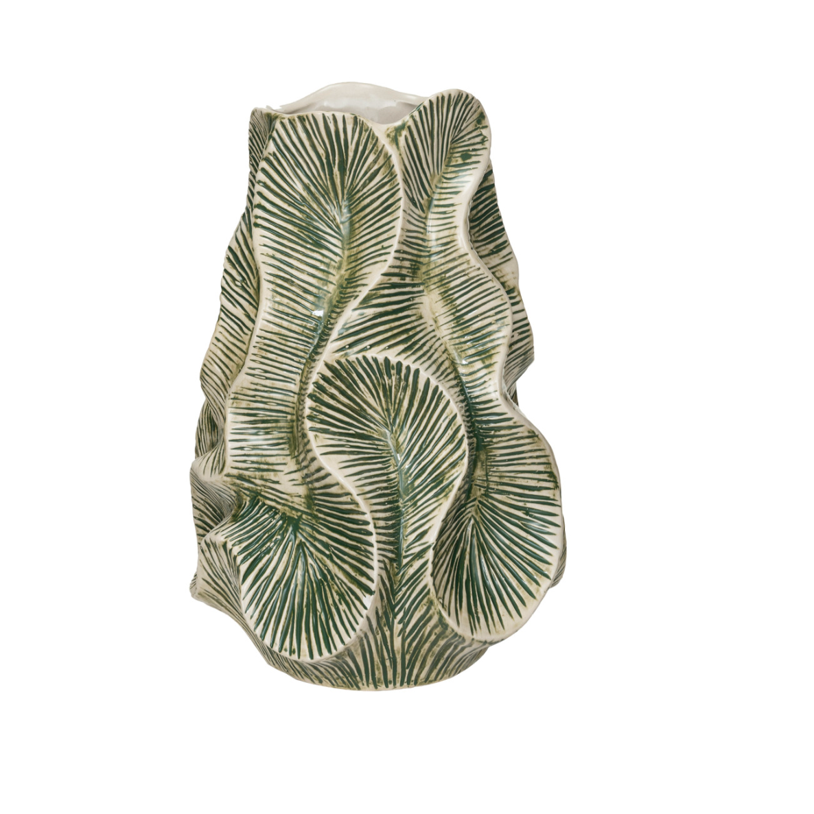 Textured Stoneware Organic Shaped Vase