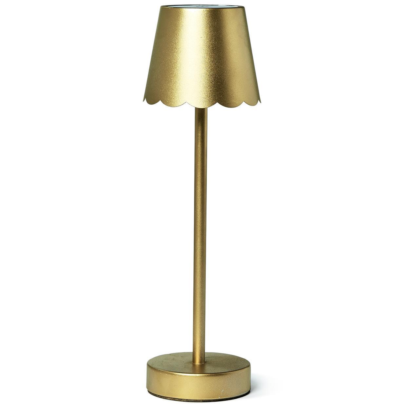LED Portable Cordless Table Lamp w/Scalloped Edge Shade