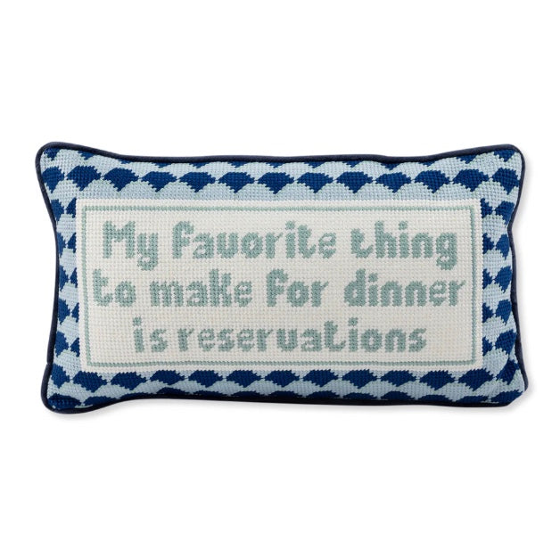 Reservations Needlepoint Pillow