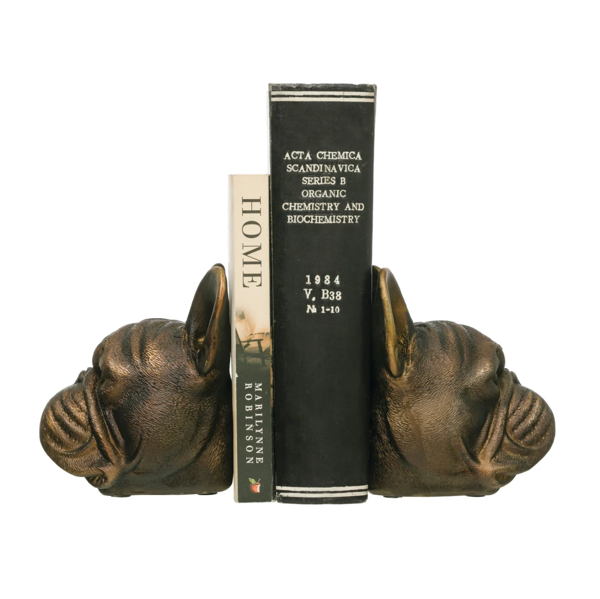 Dog Head Bookends with Antique Finish, Set of 2