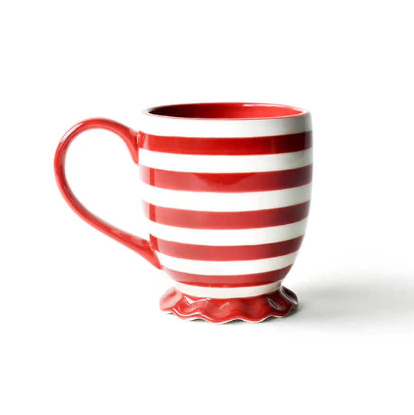 Red Stripe Ruffle Mug