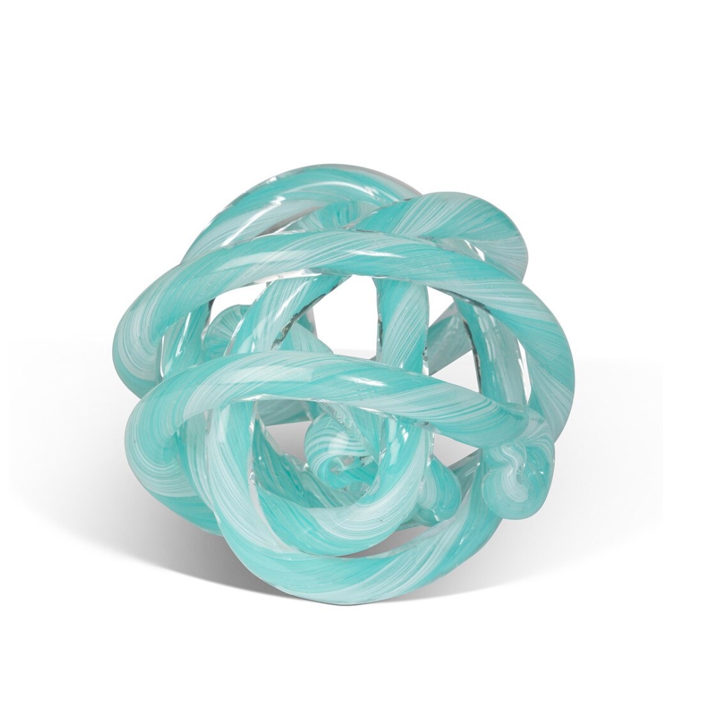 Tangled Glass Knot, Aqua